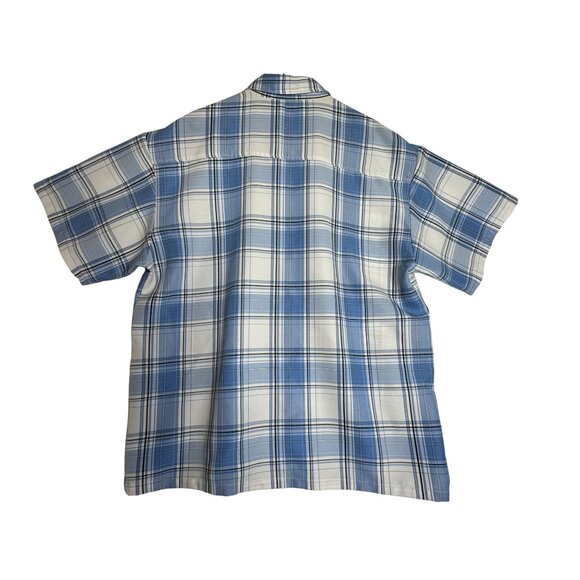 CalTop Blue Plaid Button Down Shirt Mens XXL 2XL Made in USA - Picture 3 of 4